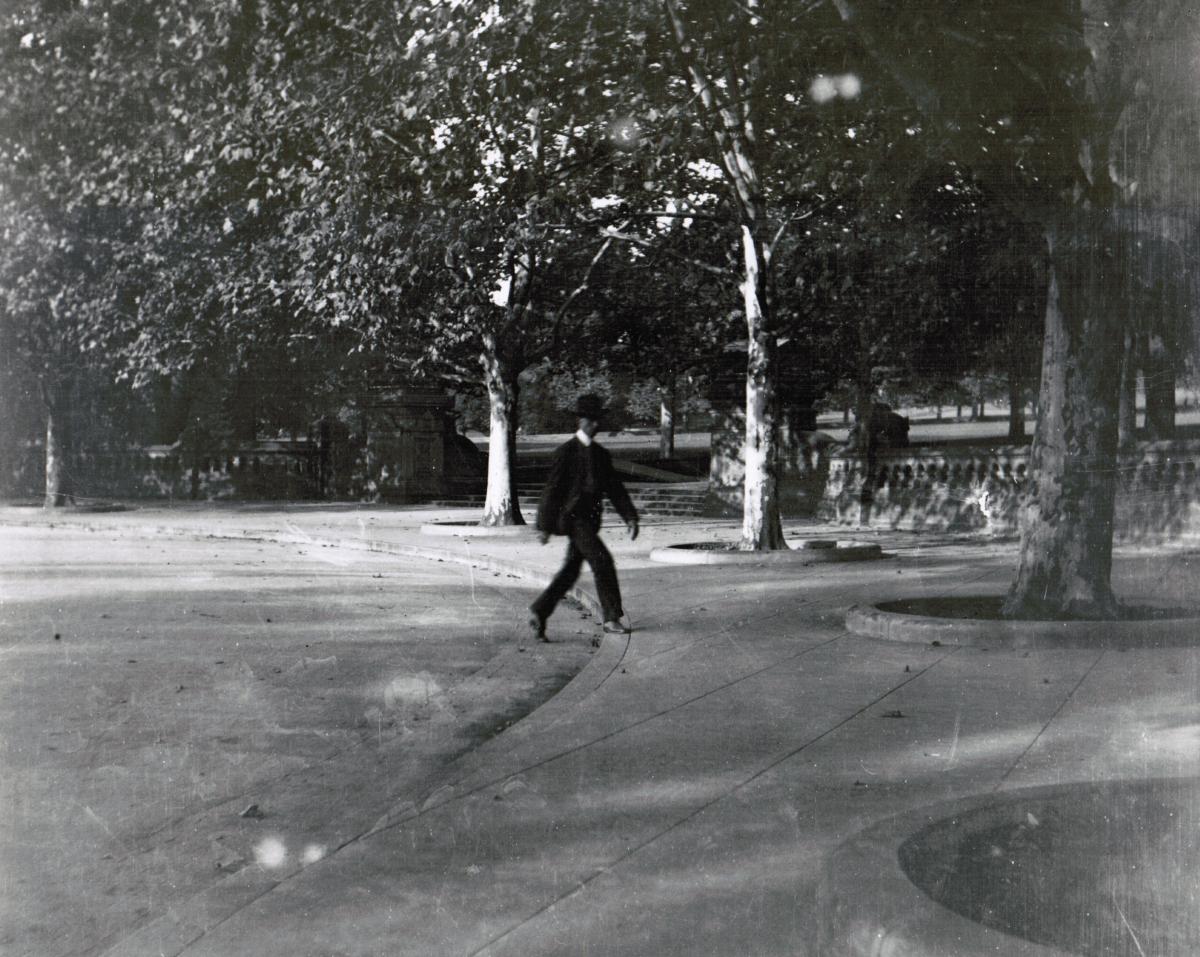 Walking man on Capitol Grounds