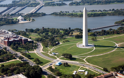 Washington Monument aerial photo